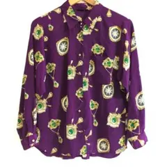 最終価格　昭和レトロ　ヴィンテージブラウス　日本製　スカーフ柄　希少　シャツ