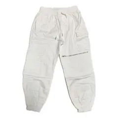 白カーゴパンツ メンズ レディース ストリート 韓国系 ポケット多数