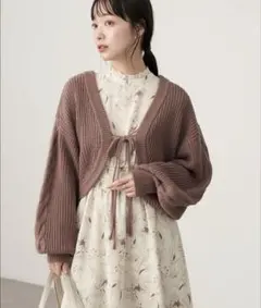 earth music&ecology 袖ケーブルニットボレロ＊