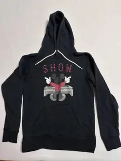 ホ*リ様 ミッキーマウス グラフィック パーカー ブラック