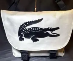【 LACOSTE メッセンジャーバッグ】 ラコステ ショルダーバッグ シルバー