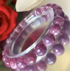 ルビー　天然石　多面カット　ブレスレット
