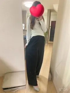 ラインストーン付き♡Aライン♡スウェットパンツ