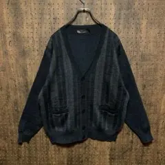 SERGIO LOUIS カーディガン　チェック　ポケット　グレー　rkn012