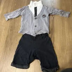 3点　90cm　男の子　冠婚葬祭　入園式　葬式　スーツ　ベルメゾン　セットアップ