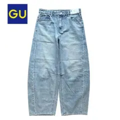 【新品タグ付✨】GU バレルレッグジーンズ XLサイズ63BLUE 裾上げ無