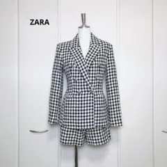 ZARA ザラ　ツイード　チェック　セットアップ　ハウンドトゥース　ブレザー