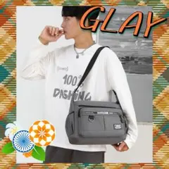 グレー メンズ メッセンジャーバッグ 防水 軽量 大容量 ワンショルダー斜めがけ