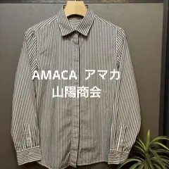AMACA アマカ　ストライプ柄 長袖シャツ ブラウス　40 L