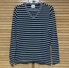 TAKEO KIKUCHI ストライプ Vネック長袖カットソー