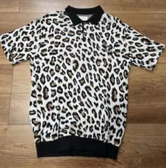 WACKOMARIA ヒョウ柄ニットポロシャツLサイズ
