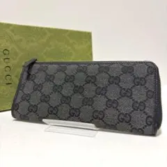 453✨美品✨GUCCI グッチ 長財布 GGキャンバス L字ファスナー デニム