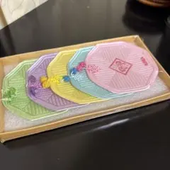 韓国　刺繍入り八角形コースター5枚セット　匿名配送