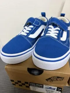 【数回のみ美品】VANS オールドスクール キッズ 19cm コバルトブルーのサムネイル