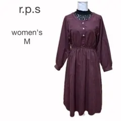 r.p.s レディース カットソーワンピース 重ね着風 M オシャレ エレガント