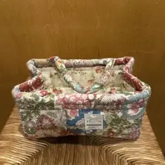 花柄収納バスケット 22×12×12cm