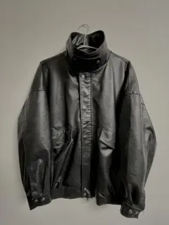 Vintage Design Blouson ブラックレザージャケット Lサイズ