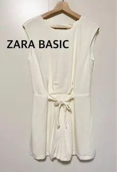ZARA BASIC ザラベーシック　ショートパンツサロペット　アイボリー　34