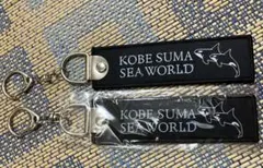 新品 神戸須磨シーワールド キーホルダー フライングタグ 黒 ２個セット