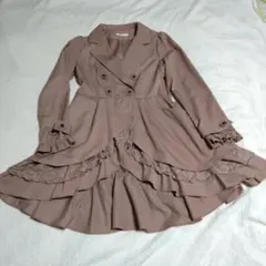 【axes femme】フリルスプリングコート　くすみピンク