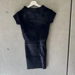 gyda ブラック半袖ミニワンピース