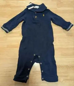 ラルフローレン ネイビー コットン ポロロンパース