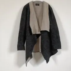 ZARA KNIT グレー/ベージュ ニットコート　Mサイズ