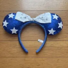 ミッキー耳カチューシャ 青 スパンコール