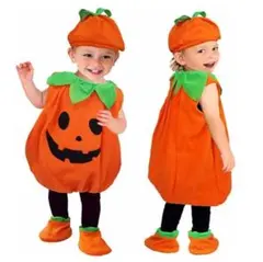 仮装 カボチャ 子供用 コスプレ ハロウィン　70 80 90 100