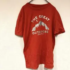 Eddie Bauer グラフィックTシャツ　ロゴ入り　プリントTシャツ　赤