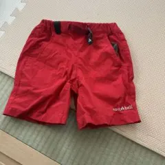 mont-bell Kid's 100 レッド ハーフパンツ
