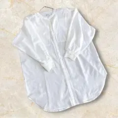 コロニー　長袖ブラウス　ホワイト　薄手　シースルー　オーバーサイズ　フリーサイズ