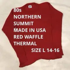 80s VINTAGE サーマル ワッフル WAFFLE THERMAL REDのサムネイル