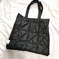 ニコアンド　キルト　ナイロン　トートバッグ　ブラック　推し活バッグ