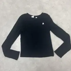GAP リブクルーネックTシャツ ベアー クマ 刺繍 ロンT 黒 150 XL