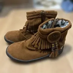 エスニック風フリンジ付きブーツ　22㎝