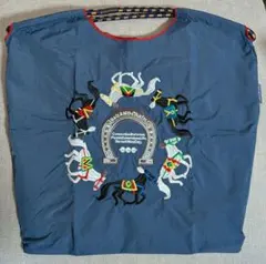 【新品未使用】ボールアンドチェーン Mサイズ 馬 刺繍 ネイビー エコバッグ