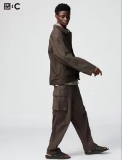 ユニクロC ワイドフィットカーゴパンツ　ダークブラウン Mサイズ