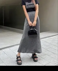 ラメ入り ロングスカート マーメイド　シルバー　XL SHEIN FRIFULのサムネイル
