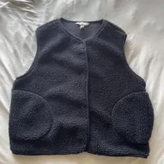 H&M ボアジャケット ノースリーブ ネイビー