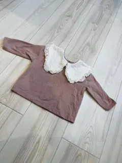 アプレレクール トップス カットソー 長袖　丸襟　フリル　白　80 春