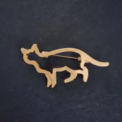 ブローチ 猫のシルエットブローチ ゴールド