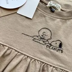 新品　F.Oキッズ　PEANUTS スヌーピー刺繍ワンピース　140センチ