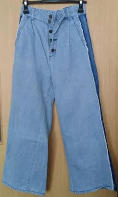 ライトブルーデニム ワイドレッグ Fサイズ BROWNY