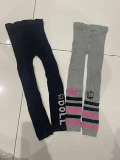 baby doll キッズタイツ 2点セット 黒 グレー