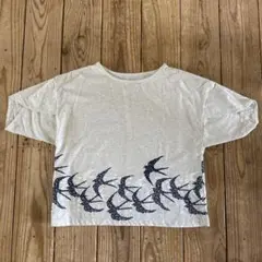 スワロー柄ルーズフィット半袖Tシャツ