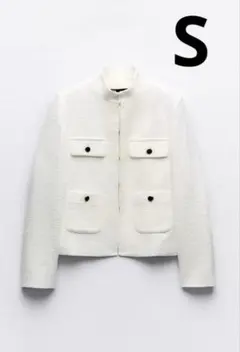 ZARA テクスチャー ラウンドネック ブレザー XS - メルカリ