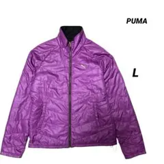 PUMA プーマ リバーシブル 中綿ジャケット L 軽量ブルゾン パープル 黒