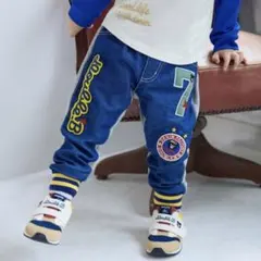 ミキハウス　ダブルビーワッペンデニムパンツ　120