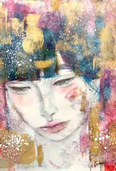 美人画 水彩 抽象 現代アート 手描きイラスト 原画 art 13 - メルカリ